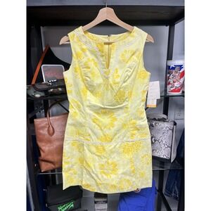 Vintage 1970s NWT Springmaid Yellow Floral High Neck Mini Sundress Size 8